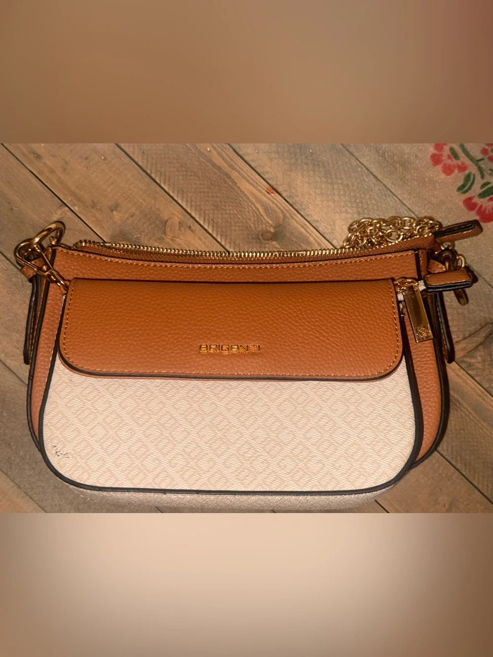 ✨ NWT Briganti BRI-MO2506 Shoulder Bag - Natural/Hueso ✨